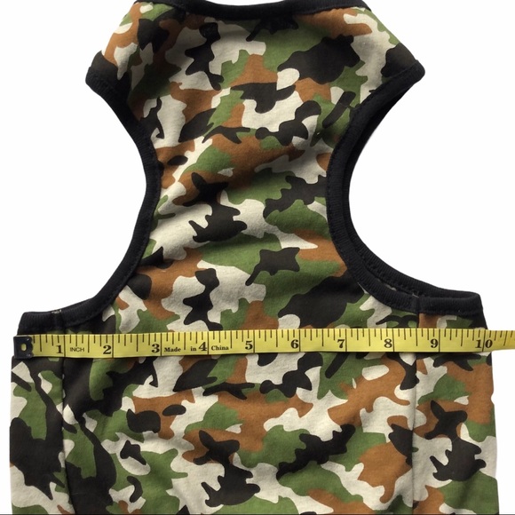 Dog Tank Top Shirt CAMO S/M Green Brown Black NEW - Picture 4 of 8